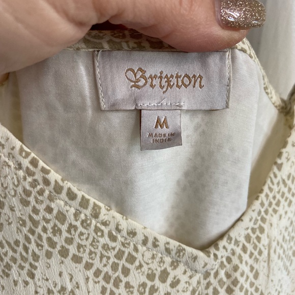 Brixton Slip Dress Midi Length Animal Print Cream & Tan Size Medium - Picture 4 of 8